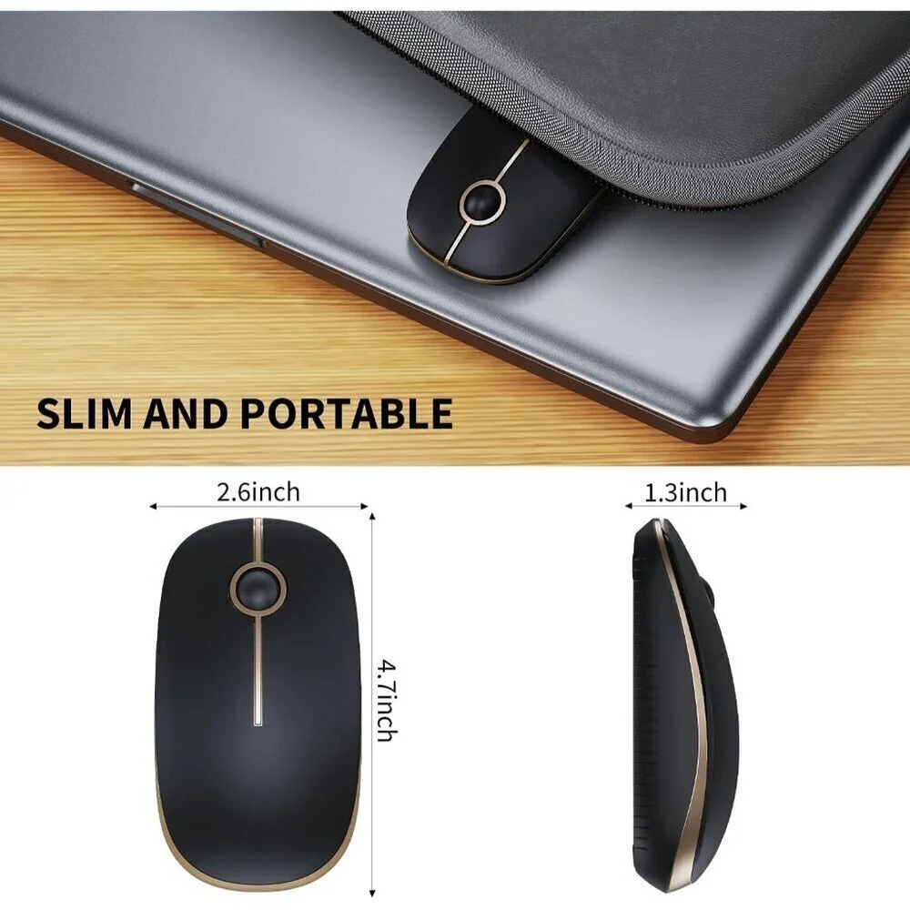 ✨ Mouse Wireless 2.4G Slim Portable Computer with Nano Silent Optical Laptop